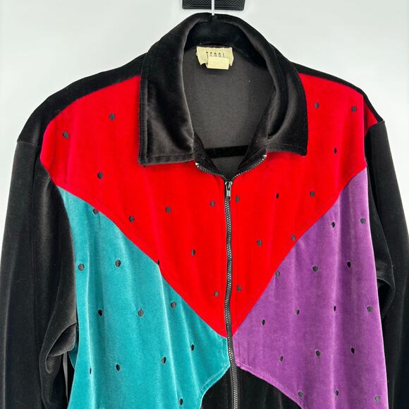 Teddi Vintage Velvet Zip-Up Jacket Size S - Picture 3 of 6